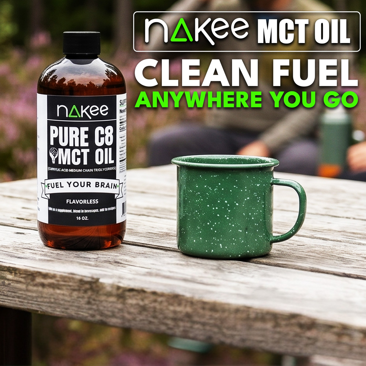 Nakee Butter Pure C8 MCT Oil – 3.4 oz Travel Size