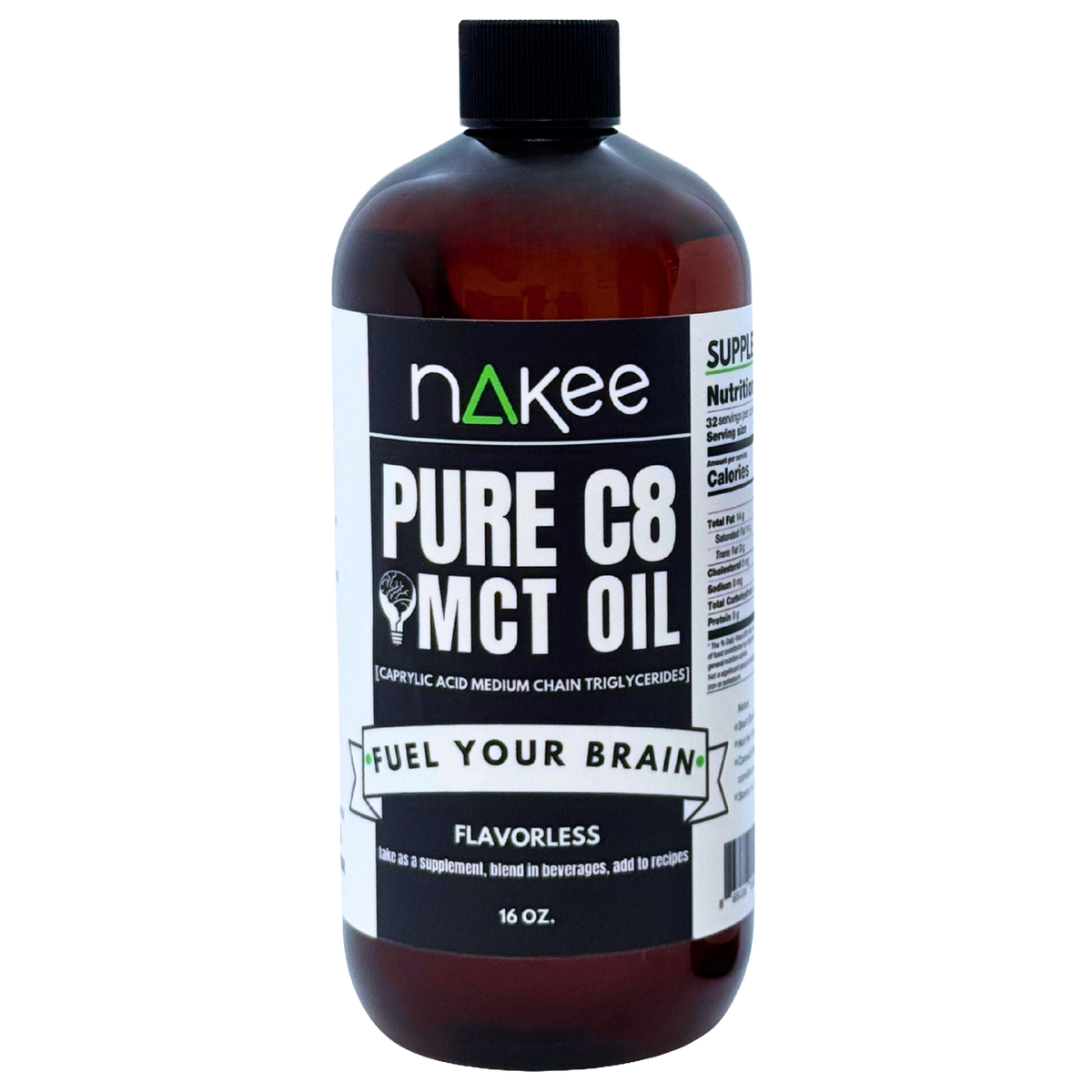 Nakee Butter Pure C8 MCT Oil – 16 oz