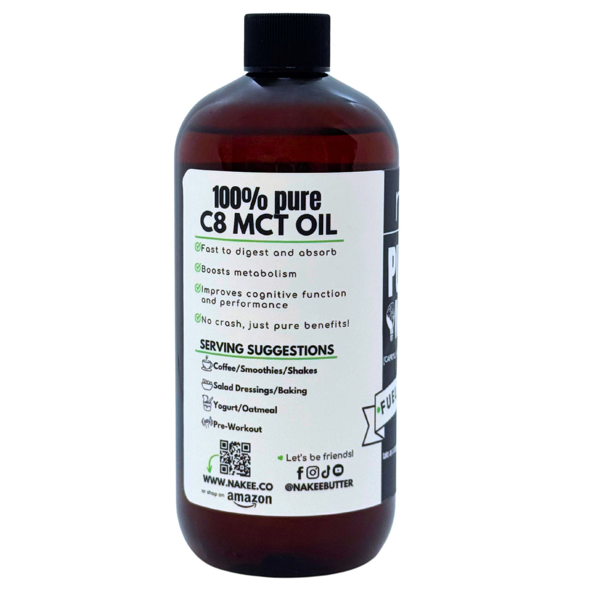Nakee Butter Pure C8 MCT Oil – 16 oz